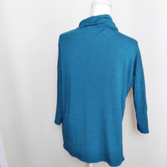 Lou & Grey Signaturesoft Blue Cowl Neck Shirt - Picture 4 of 9